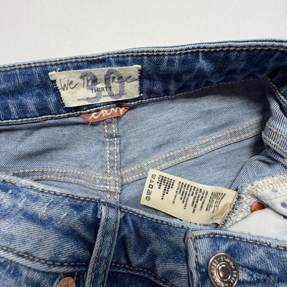 We The Free Distressed Denim Shorts Raw Hem High Rise Women's 30 - Picture 5 of 7